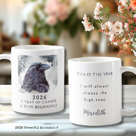 Caneca De Café 8. Raven 2026 Year of Change Powerful Intention