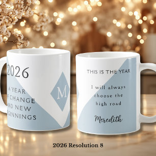 Caneca De Café 8. Resolução de Ano Novo para 2026 Ano de Mudança