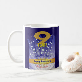 Caneca De Café 9º Aniversário de Recuperação Personalizado Numera