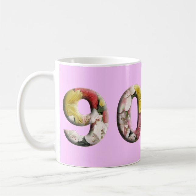 Caneca De Café 90 Aniversário de Aniversário Milestone Mug (Esquerda)