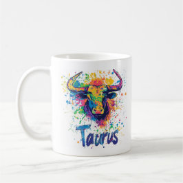 Caneca De Café "90 Throwback Taurus: Splatter Paint Mug"