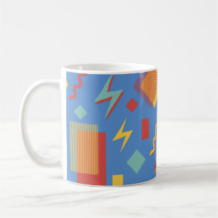 Caneca De Café 90s padrão perfeito. Fundo Memphis. Geometri