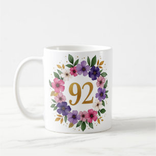 Caneca De Café 92ª Cama de Aniversário - Fraqueza Floral com Núme