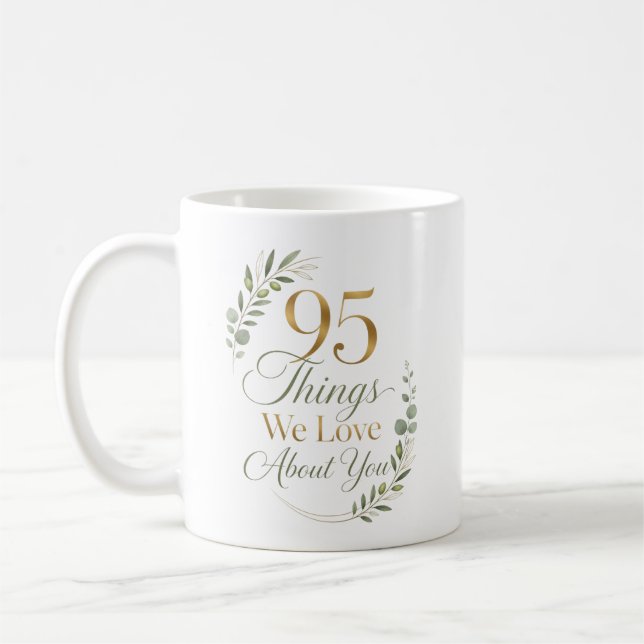 Caneca De Café 95 Coisas Personalizadas que Amamos em Você (Esquerda)