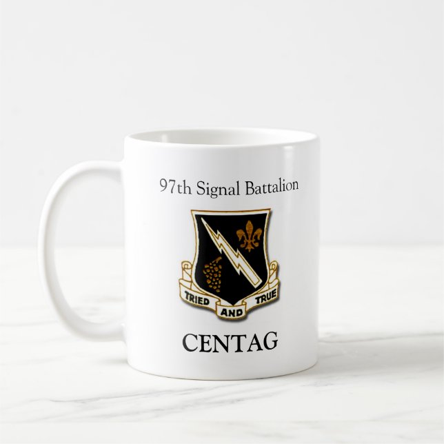 Caneca De Café 97th Bn do sinal. Veterano (Esquerda)