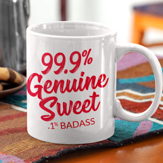 Caneca De Café 99,9% Genuine Sweet 0,1% Badass Mug