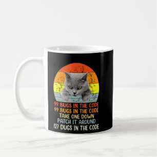 Caneca De Café 99 Pequenos Insetos No Gato De Código
