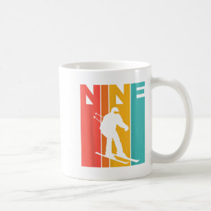 Caneca De Café 9.º Aniversário Retro Esqui 9 Anos Meninos Anivers