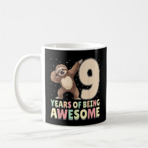 Caneca De Café 9 Anos Sendo Incrível Sloth Dabbing 9º Aniversário