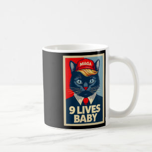 Caneca De Café 9 Vidas Por Cute Trump Cat Engraçado Trump 2024 Pr