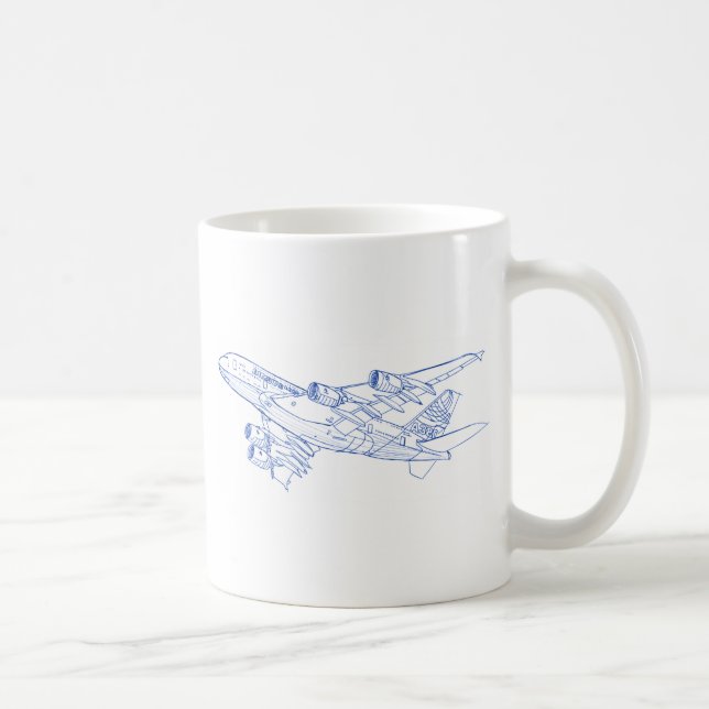 Caneca De Café A380 Airbus (Direita)