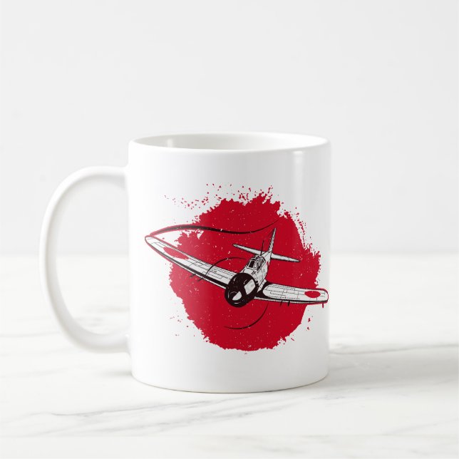 Caneca De Café A6M Zero | World War 2 Japanese Plane Retr (Esquerda)