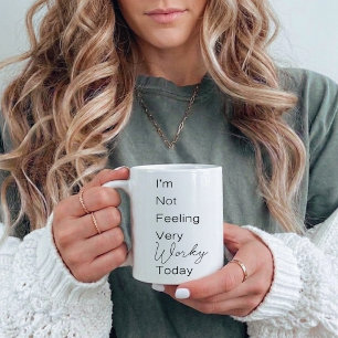 Caneca De Café A agenda de hoje não está a sentir-se muito Piada 