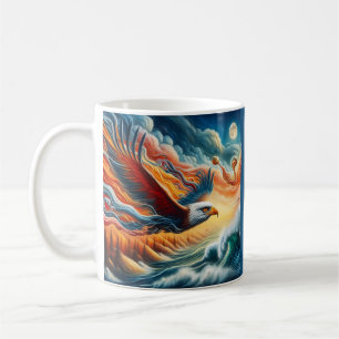 Caneca De Café A Águia Majestosa Voa Como Uma Arte Fantástica Da 