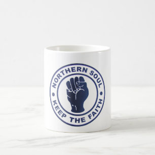 Caneca De Café A alma do norte mantem os slogan da fé & o símbo