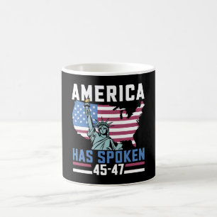 Caneca De Café A América Falou 45 47 Presidente Trump Vintage