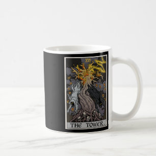 Caneca De Café A Árvore De Halloween Do Cartão Tarot Torre É Góti