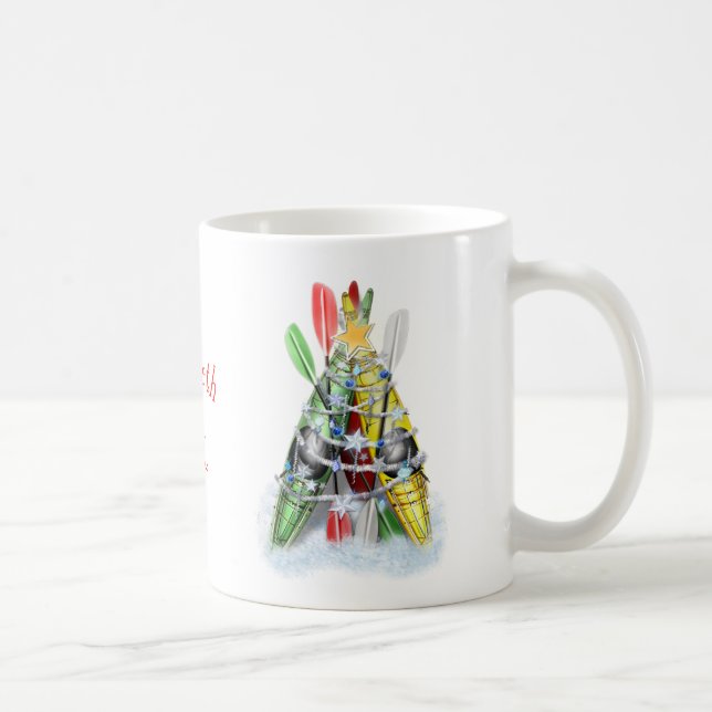 Caneca De Café A Árvore de Natal de Caiaque personalizada (Direita)