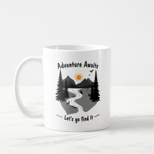 Caneca De Café A aventura espera, vamos lá e descubra