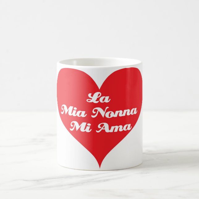 Caneca De Café A avó ama-me (o italiano) (Centro)