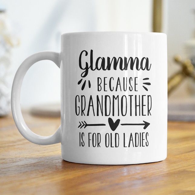 Caneca De Café A Avó Glamma Engraçada É Para As Velhas Meninas (Criador carregado)