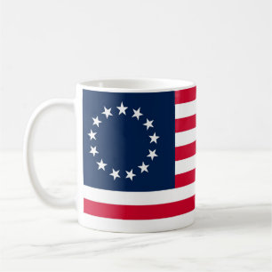 Caneca De Café A bandeira revolucionária de Betsy Ross da guerra