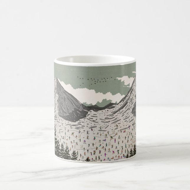 Caneca De Café A Bela Paisagem de Esqui de Inverno (Centro)