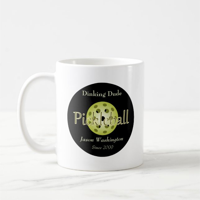 Caneca De Café A Bola de Pickleball do Cara do Dinking (Esquerda)