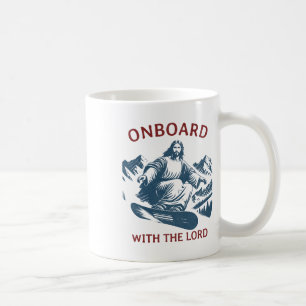 Caneca De Café A Bordo Com O Senhor - Snowboard Jesus Na Neve