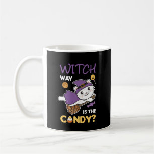Caneca De Café A Bruxa De Gato É O Feliz Dia das Bruxas.