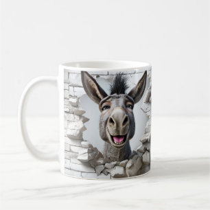 Caneca De Café A cabeça de Donkey animada aparece Queaking wall
