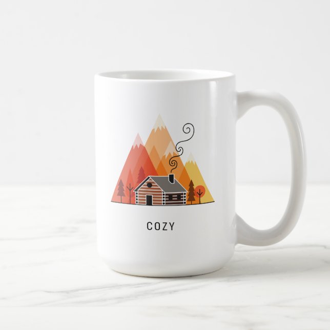 Caneca De Café A Cabina Cozy nas Montanhas (Direita)