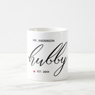 Caneca De Café A caligrafia moderna ''Hubby'' foi criada no ano