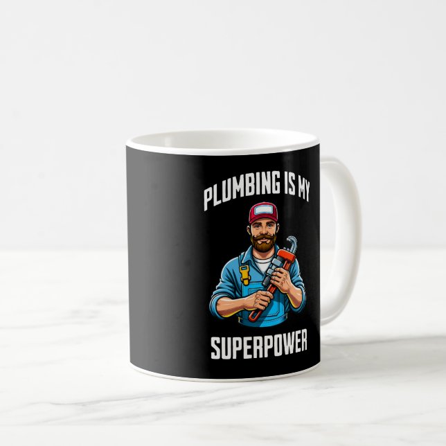 Caneca De Café A canalização é o meu superpoder (Frente Esquerda)