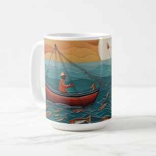 Caneca De Café A Captura Do Dia Da Arte Do Povo De Pesca,