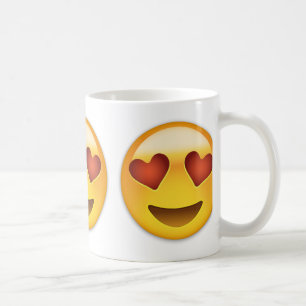 Caneca De Café A cara de sorriso com o coração dado forma Eyes