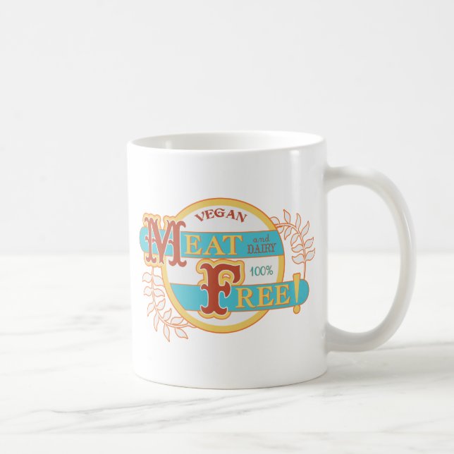 Caneca De Café A carne 100% livra o Vegan (Direita)