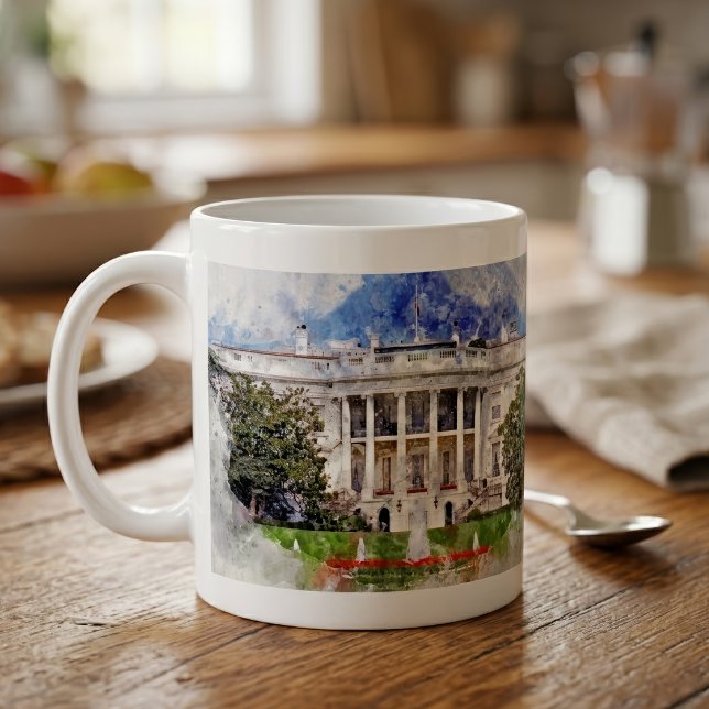 Caneca De Café A Casa Branca em Washington, DC – Fachada Sul (The White House in Washington DC – Southern Facade. Coffee Mug)