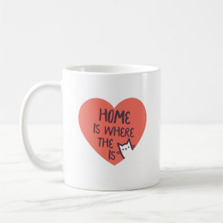 Caneca De Café A casa é o lugar onde o gato está