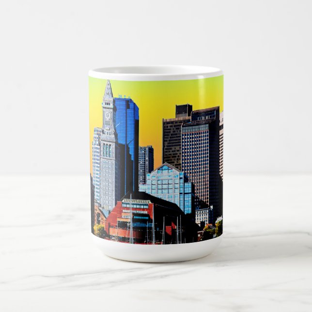 Caneca De Café A Casa Personalizada Boston EUA Máscara de Poster (Centro)