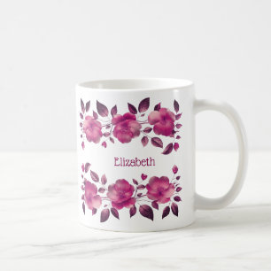 Caneca De Café A Cereja Metálica Cor-de-Rosa Pisca Seu Nome