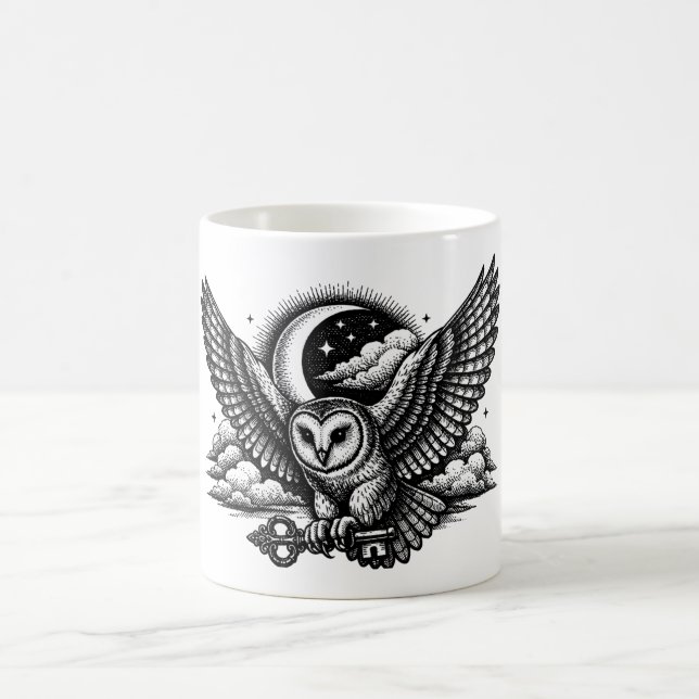 Caneca De Café A Chave Secreta da Coruja - Gravura Gótica (Centro)