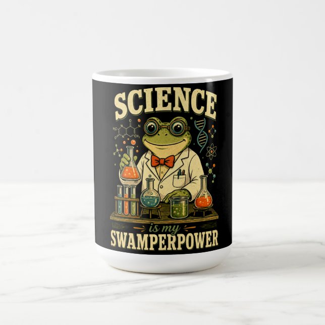 Caneca De Café A Ciência é Meu Sapo Poderoso Cientista (Centro)