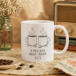 Caneca De Café A Combinação Perfeita 2Xícaras Casamento Aconchega