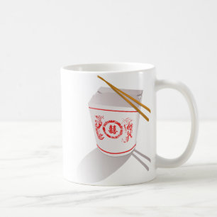 Caneca De Café A comida chinesa remove os chopsticks da caixa