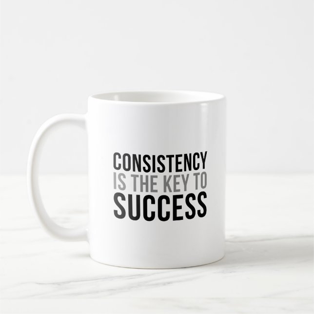 Caneca De Café A Consistência É A Chave Para O Sucesso (Esquerda)