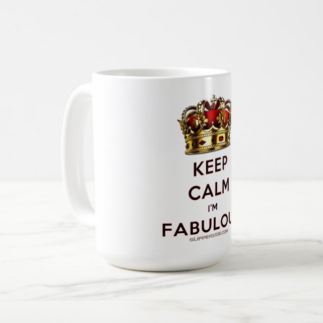 Caneca De Café A coroa dourada vermelha fabulosa da SlipperyJoe m (Frente Esquerda)