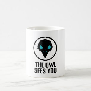 Caneca De Café A Coruja Vê-Lo - Camisa De Horror Dos Olhos - Bran