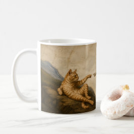 Caneca De Café A Criação de Adão Gatos Arte Paródia Renascimento