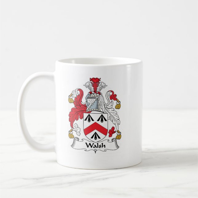 Caneca De Café A crista da família do clã de Walsh (Esquerda)